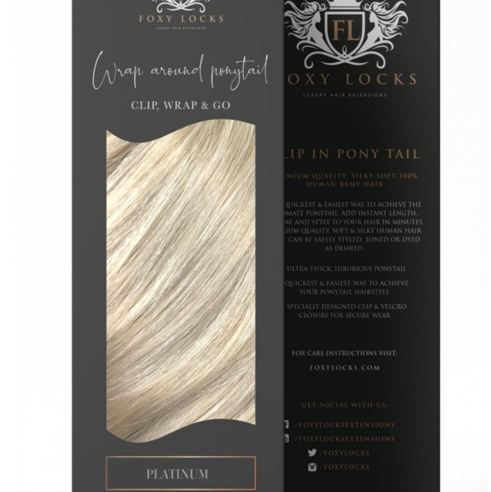 Foxy Locks 16" Ponytail 120g Platinum Human Hair - England's version of Bellami